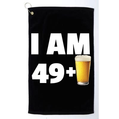 I Am 49 Plus Beer 50th Birthday Golf Towel