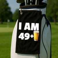 I Am 49 Plus Beer 50th Birthday Golf Towel