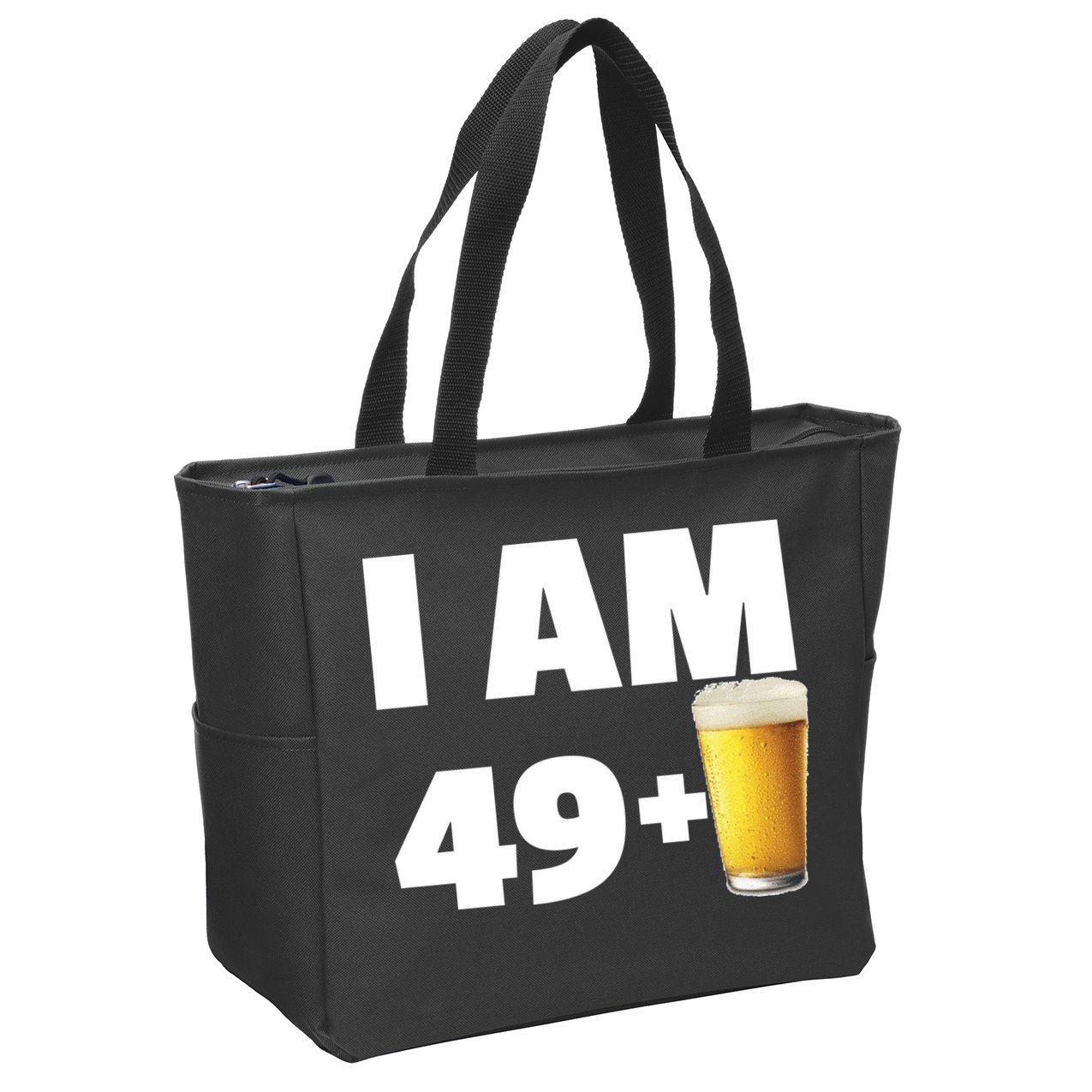 I Am 49 Plus Beer 50th Birthday Zip Tote Bag