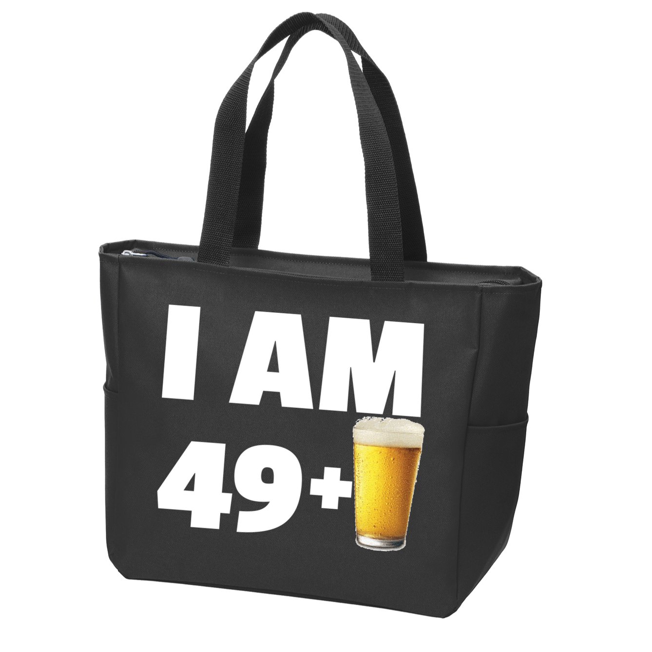 I Am 49 Plus Beer 50th Birthday Zip Tote Bag