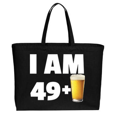 I Am 49 Plus Beer 50th Birthday Cotton Canvas Jumbo Tote