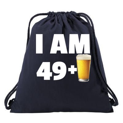 I Am 49 Plus Beer 50th Birthday Drawstring Bag