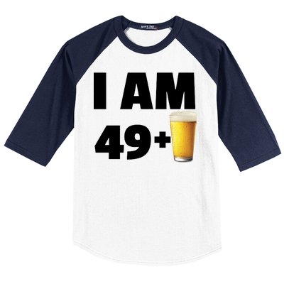 I Am 49 Plus Beer 50th Birthday Baseball Sleeve Shirt