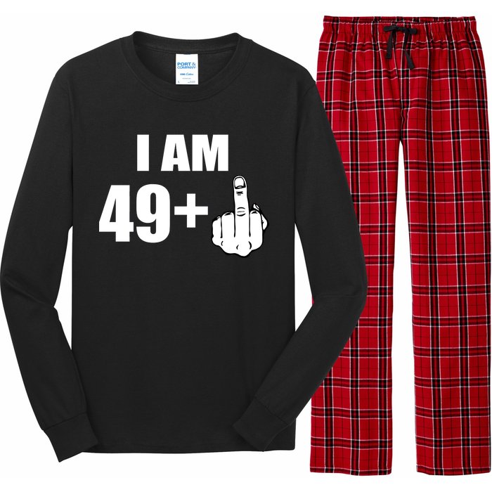 I Am 50 Middle Finger Funny 50th Birthday Gift T-Shirt Long Sleeve Pajama Set