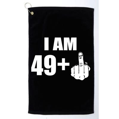 I Am 50 Middle Finger Funny 50th Birthday Gift T-Shirt Golf Towel