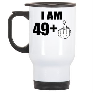 I Am 50 Middle Finger Funny 50th Birthday Gift T-Shirt Stainless Steel Travel Mug