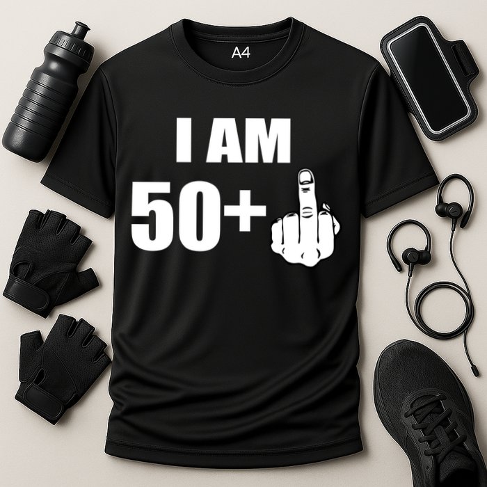 I Am 51 Middle Finger Funny 1966 Birthday Cooling Performance Crew T-Shirt