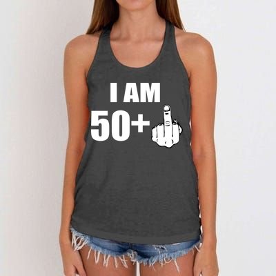 I Am 51 Middle Finger Funny 1966 Birthday Women's Knotted Racerback Tank