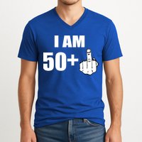I Am 51 Middle Finger Funny 1966 Birthday V-Neck T-Shirt