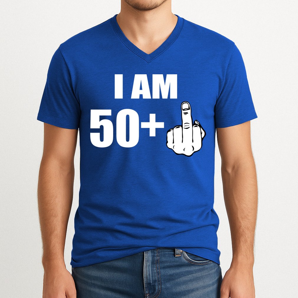 I Am 51 Middle Finger Funny 1966 Birthday V-Neck T-Shirt