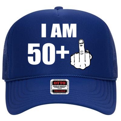 I Am 51 Middle Finger Funny 1966 Birthday High Crown Mesh Back Trucker Hat