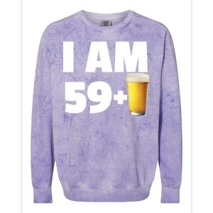 I Am 59 Plus Beer 60th Birthday Colorblast Crewneck Sweatshirt