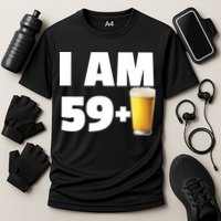 I Am 59 Plus Beer 60th Birthday Cooling Performance Crew T-Shirt