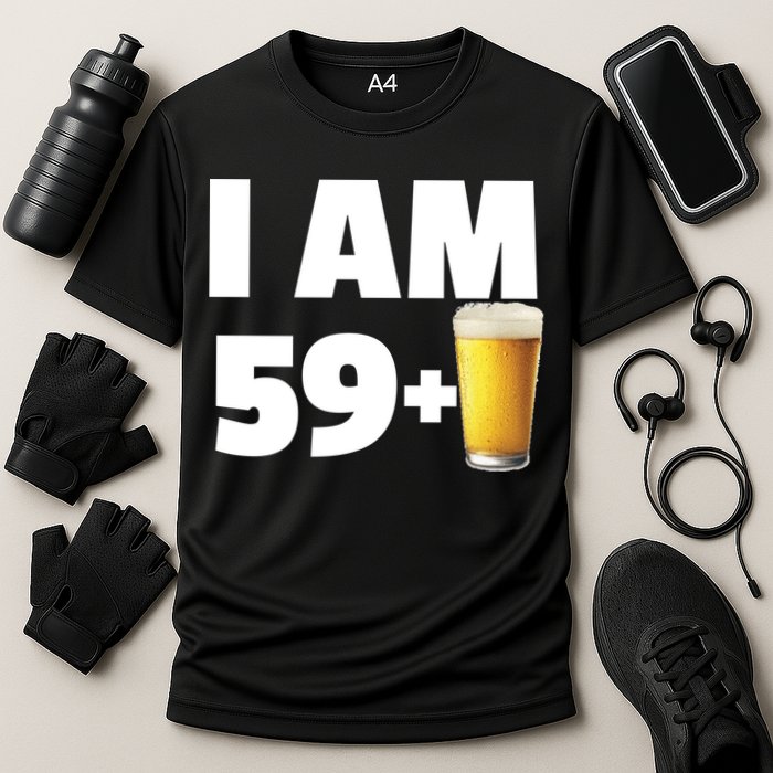I Am 59 Plus Beer 60th Birthday Cooling Performance Crew T-Shirt