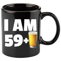 I Am 59 Plus Beer 60th Birthday 11oz C Handle Ceramic Mug