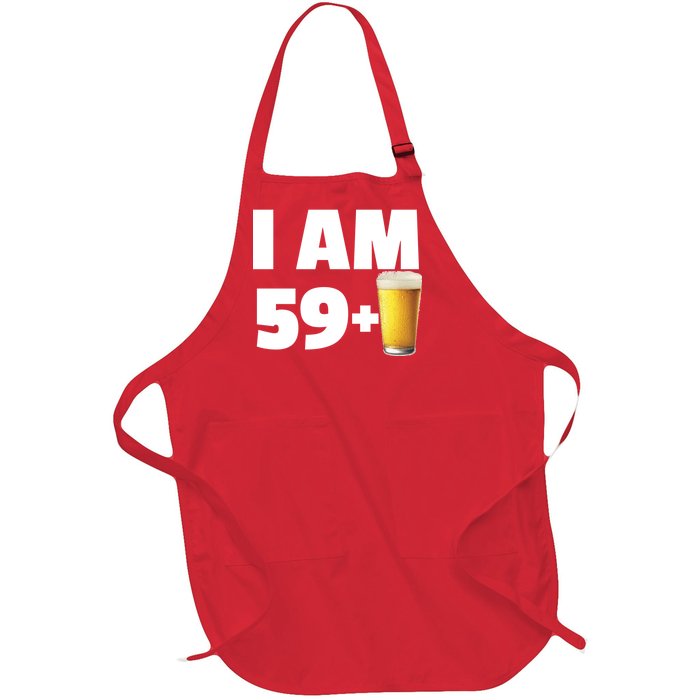 I Am 59 Plus Beer 60th Birthday Full-Length Apron With Pockets