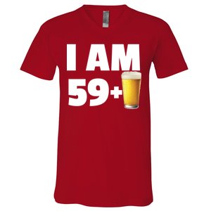 I Am 59 Plus Beer 60th Birthday V-Neck T-Shirt