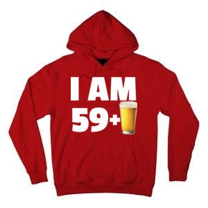 I Am 59 Plus Beer 60th Birthday Tall Hoodie