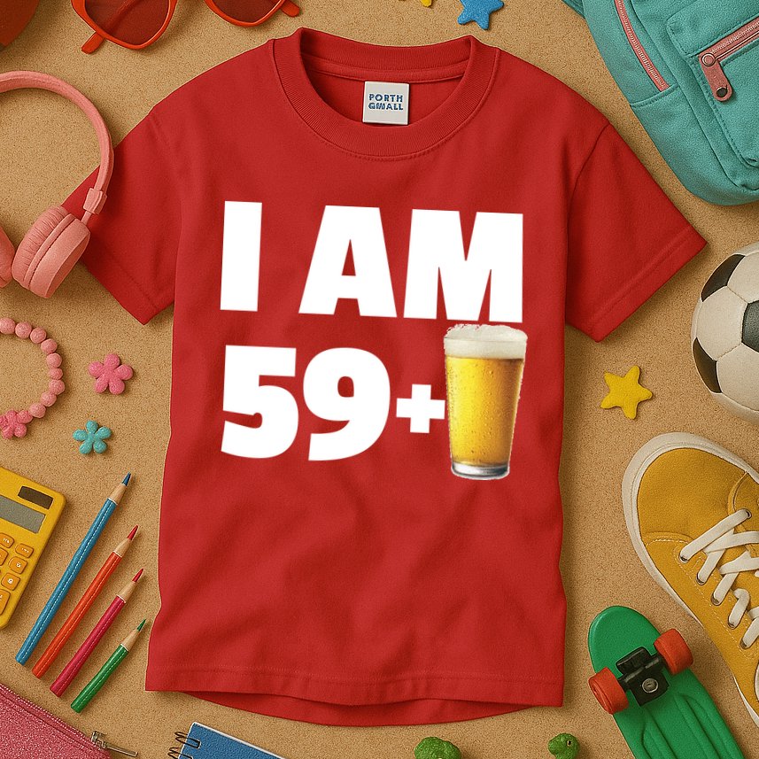 I Am 59 Plus Beer 60th Birthday Kids T-Shirt