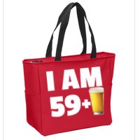 I Am 59 Plus Beer 60th Birthday Zip Tote Bag