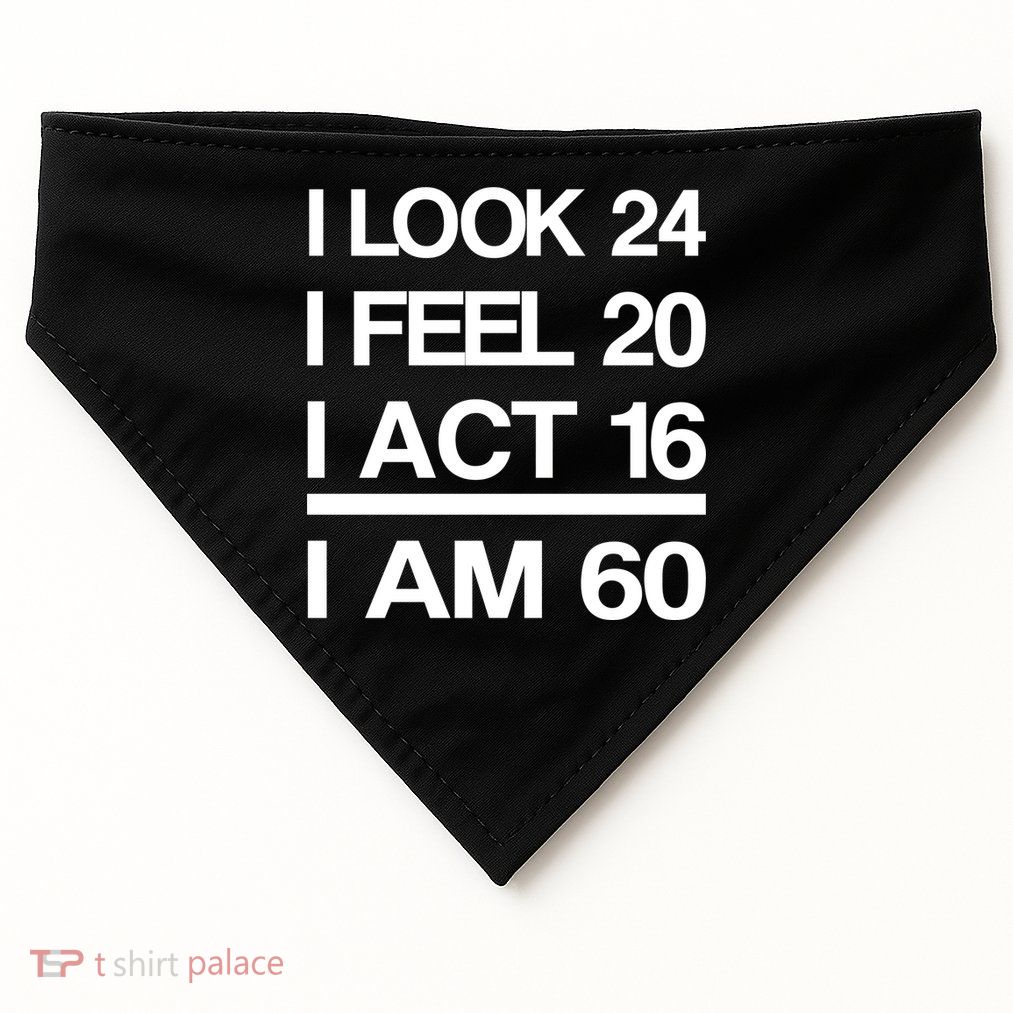I Am 60 Funny 60th Birthday USA-Made Doggie Bandana