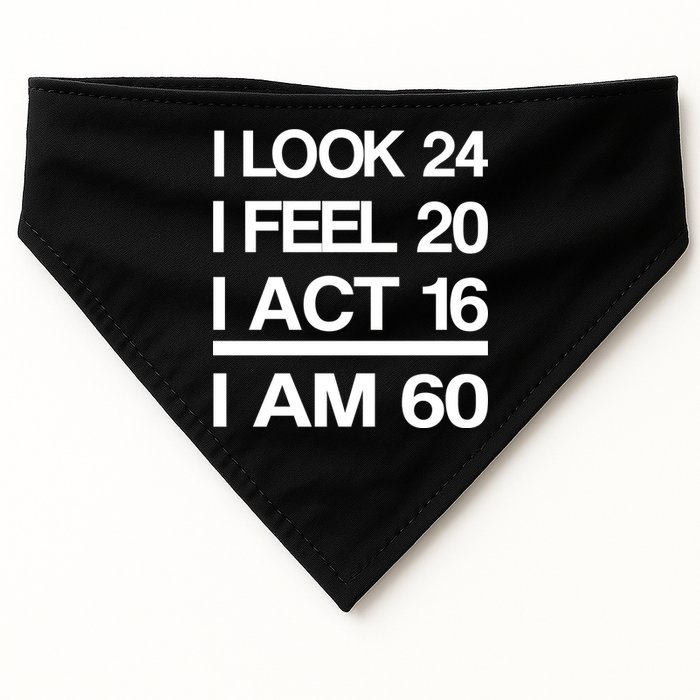 I Am 60 Funny 60th Birthday USA-Made Doggie Bandana