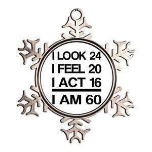 I Am 60 Funny 60th Birthday Metallic Star Ornament