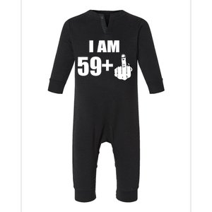 I Am 60 Middle Finger 60th Birthday Gift Infant Fleece One Piece