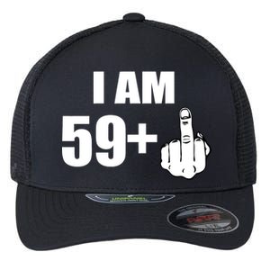 I Am 60 Middle Finger 60th Birthday Gift Flexfit Unipanel Trucker Cap