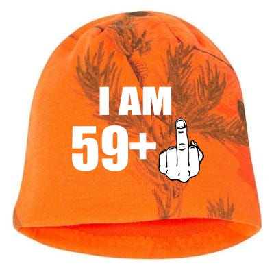 I Am 60 Middle Finger 60th Birthday Gift Kati - Camo Knit Beanie