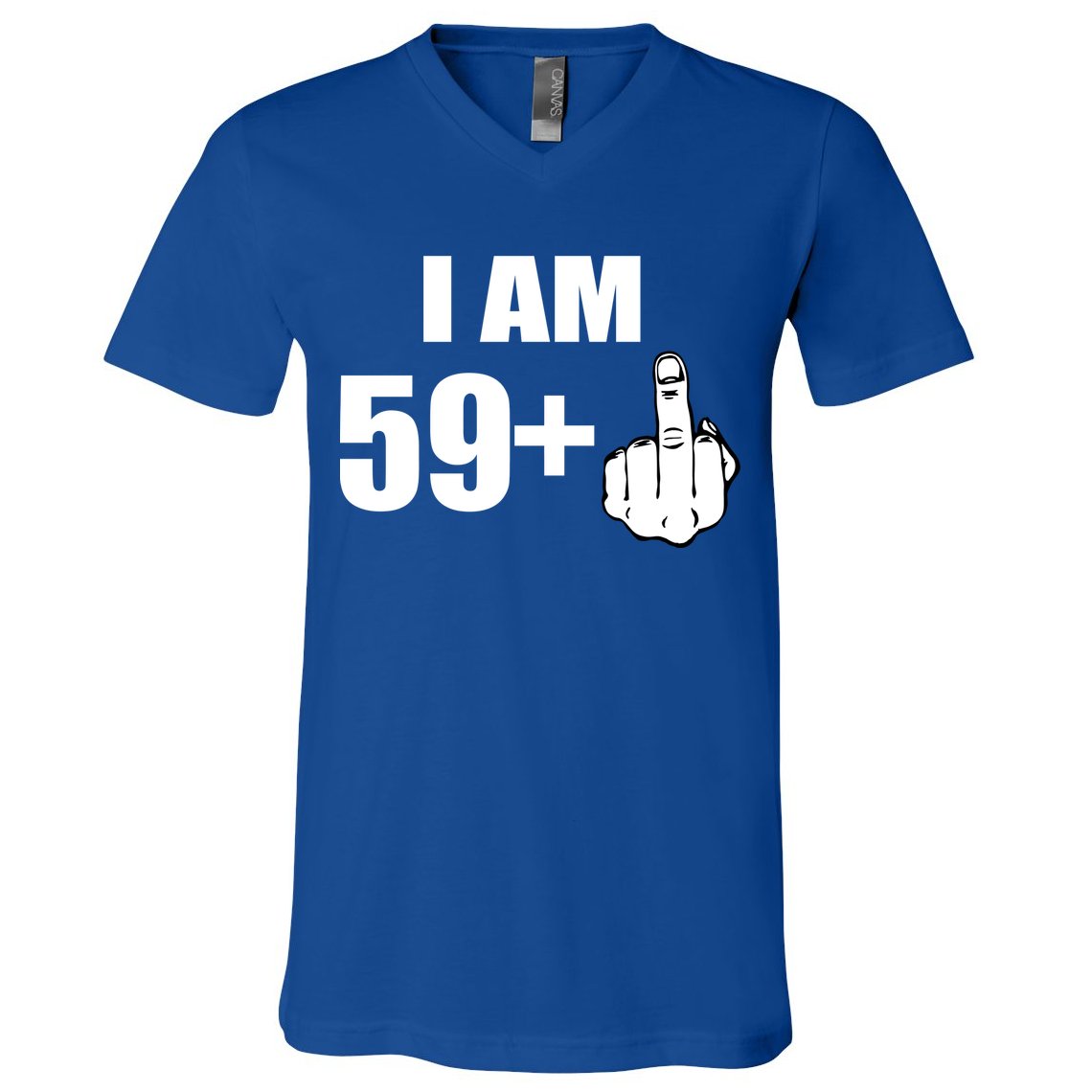 I Am 60 Middle Finger 60th Birthday Gift V-Neck T-Shirt