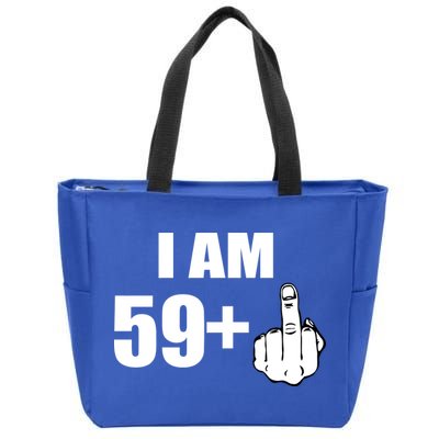 I Am 60 Middle Finger 60th Birthday Gift Zip Tote Bag