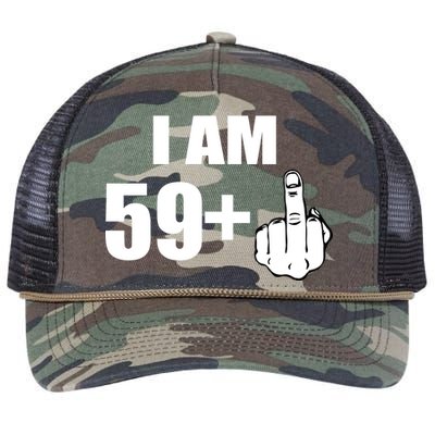 I Am 60 Middle Finger 60th Birthday Gift Retro Rope Trucker Hat Cap