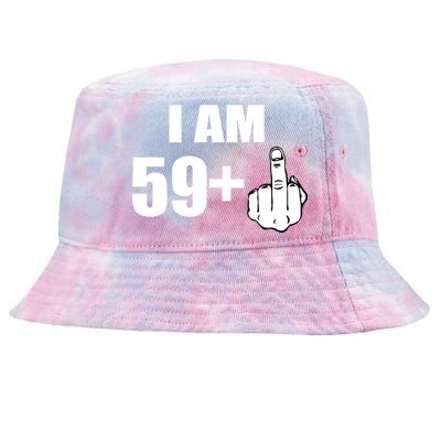 I Am 60 Middle Finger 60th Birthday Gift Tie-Dyed Bucket Hat