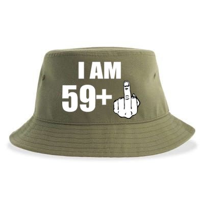 I Am 60 Middle Finger 60th Birthday Gift Sustainable Bucket Hat