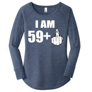 I Am 60 Middle Finger 60th Birthday Gift Women's Perfect Tri Tunic Long Sleeve Shirt