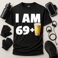 I Am 69 Plus Beer 70th Birthday Cooling Performance Crew T-Shirt