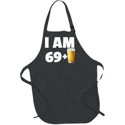 I Am 69 Plus Beer 70th Birthday Full-Length Apron With Pockets