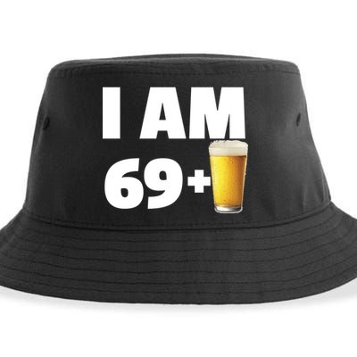 I Am 69 Plus Beer 70th Birthday Sustainable Bucket Hat