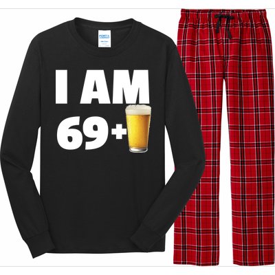 I Am 69 Plus Beer 70th Birthday Long Sleeve Pajama Set