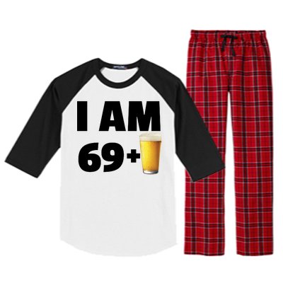 I Am 69 Plus Beer 70th Birthday Raglan Sleeve Pajama Set