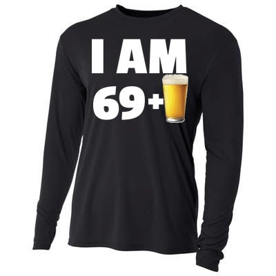 I Am 69 Plus Beer 70th Birthday Cooling Performance Long Sleeve Crew