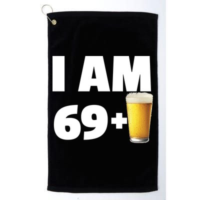 I Am 69 Plus Beer 70th Birthday Golf Towel