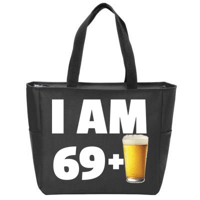 I Am 69 Plus Beer 70th Birthday Zip Tote Bag