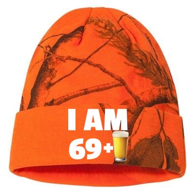 I Am 69 Plus Beer 70th Birthday Kati Licensed 12" Camo Beanie