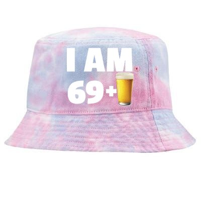 I Am 69 Plus Beer 70th Birthday Tie-Dyed Bucket Hat