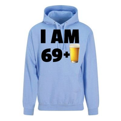 I Am 69 Plus Beer 70th Birthday Unisex Surf Hoodie