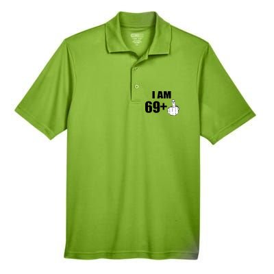 I Am 70 Middle Finger 70th Birthday Gift Men's Origin Performance Piqué Polo