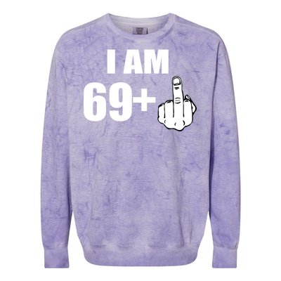 I Am 70 Middle Finger 70th Birthday Gift Colorblast Crewneck Sweatshirt