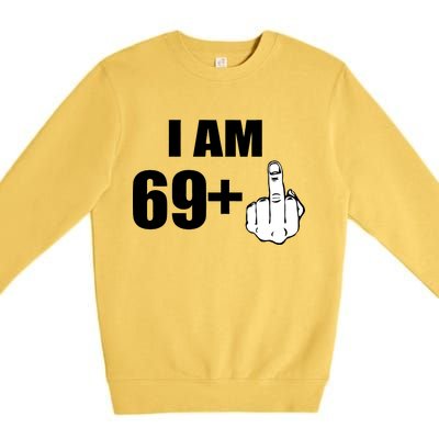 I Am 70 Middle Finger 70th Birthday Gift Premium Crewneck Sweatshirt